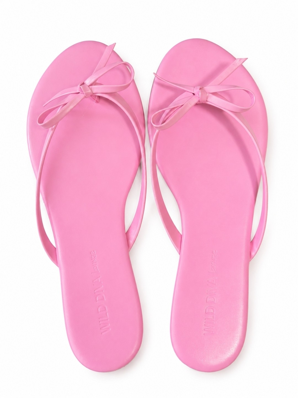 Wild Diva Pink Bow Flat Sandals